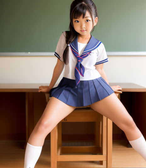 短すぎるスカートでギャル主張している女子中学生の写真系2次元画像